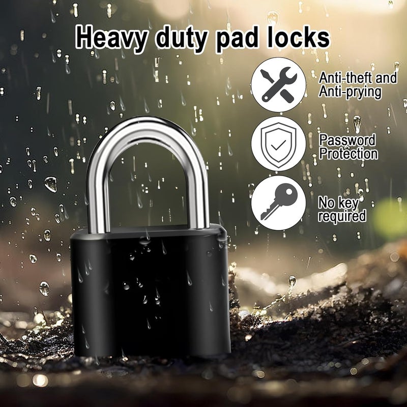 Faburo 4pcs Combination Lock, 4-Digit Heavy Duty Combo Lock, Combination Padlock Outdoor Waterproof Gate Locks for Outdoor Fence, Locker, Sheds, Gym, Gate Hasps (4pcs, Short Shackle) - Image 5